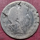 1892 S Barber Half Dollar 50c Circulated Details #98335