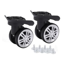 1 Pair Luggage Suitcase Wheels,360&deg; Mute Luggage Wheels Double Row Suitcase