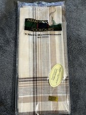 Alexander Julian Colours 6 Cotton 3 Brown 3 Blue Handkerchiefs New Open Pack