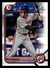 Brenner Cox 2022 1st Bowman Draft #BD-196 Washington Nationals ROOKIE RC