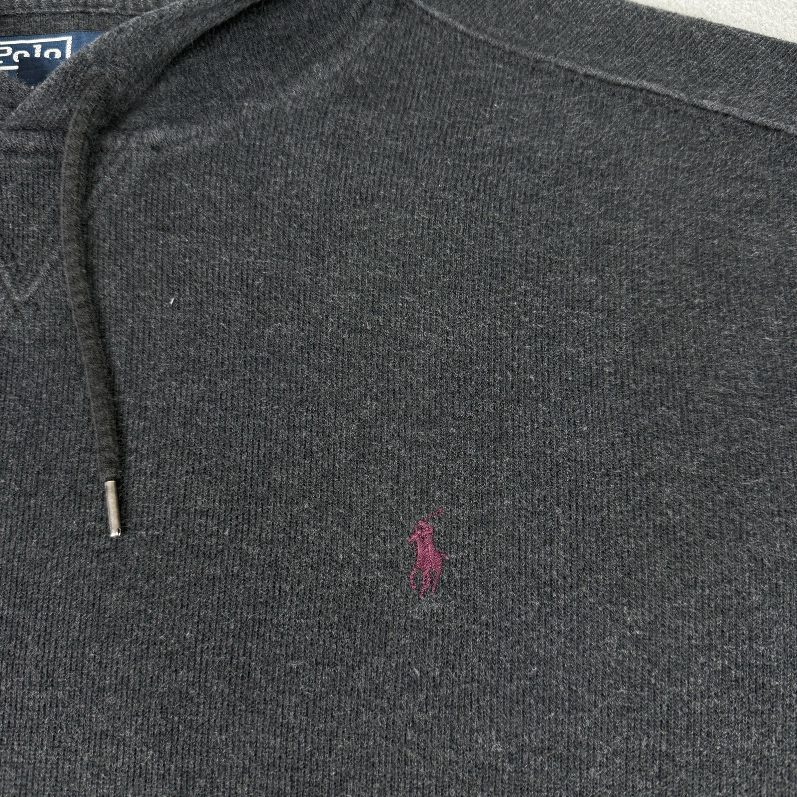 Vintage Polo Ralph Lauren felpa con cappuccio uomo XL grigio pullover felpa ricamata pony