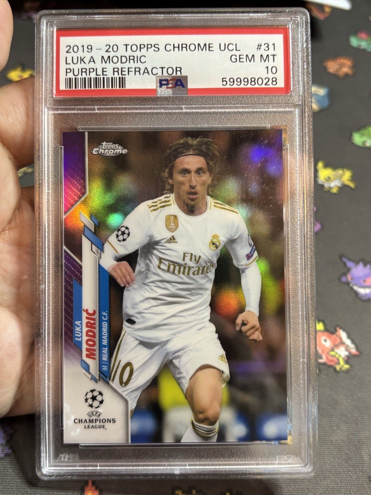 PSA 10 LUKA MODRIC 2019 Topps Chrome UCL Purple Refractor /250 #31 Real Madrid