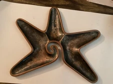 Vintage Los Castillo Decorative Bronze Starfish Shaped Dish Taxco Mexico 14”