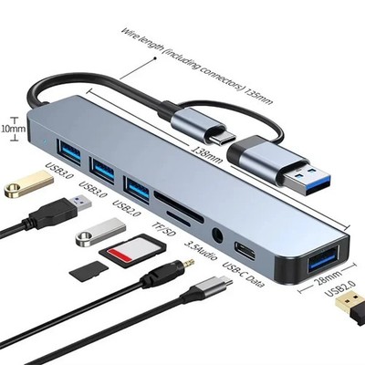8-IN-1 Adapter  MacBook  USB-C Hub Apple USB 3.0 Samsung Micro SD Kartenleser