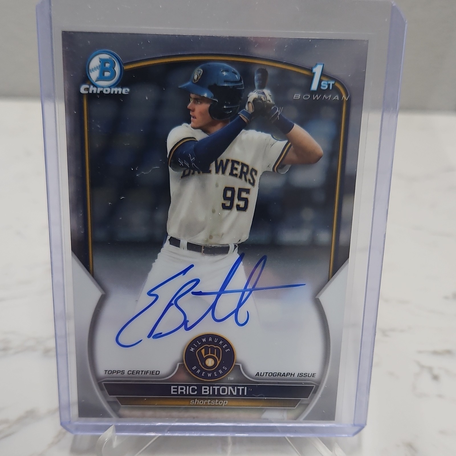 2023 Topps Bowman Draft Eric Bitonti Chrome Autograph 1st Bowman CDA-EB Brewers