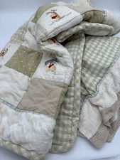 VTG Disney Winnie the Pooh Baby Blanket Matching Crib Skirt Plush Trim- Pristine