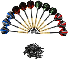 12 Pcs Soft Tip Darts Set, 14G Darts with 36 Black 2BA Replacement Tips