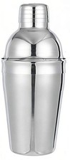 Mini Cocktail Shaker Style Stainless Steel 3 Piece Built in Strainer 250ml 8oz