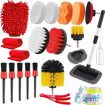 #ad 21PCS Car Detailing Drill Brush Kit Drill not include $17.76