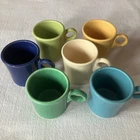 Set Of 6 Vintage Fiestaware Tom & Jerry Coffee Mugs -3 1/8 in tall, round handle