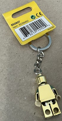 New Lego Chrome Gold Minifigure Keychain 850807