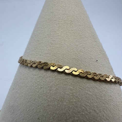 Vintage 12K Gold Filled Serpentine Link Bracelet 6.75" 1/20 12K GF Estate Gold