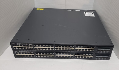 Cisco 3650 48x Ethernet PoE+ 4x1G Dual Power Supplies Set of 2