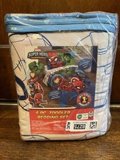 Jay Franco Marvel Superheroes Toddler Bed Set Comforter Sheets Pillowcase New