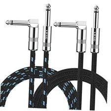 10FT 2 Pack Instrument Cable - 10 FT Black Black Blue 2 Pack-Right Angle