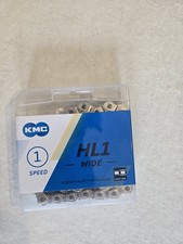 KMC HL1 Wide-Silver x 100L Bicycle Chain, 1/2 x 1/8, 1 Speed, Bmx, Fixie,