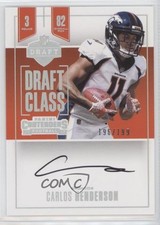 2017 Panini Contenders Draft Class RPS /199 Carlos Henderson Rookie Auto RC fm0