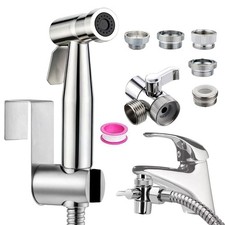 Bidet Stainless Steel Hand Shower Set, Bathroom Bidet Attachment With Faucet