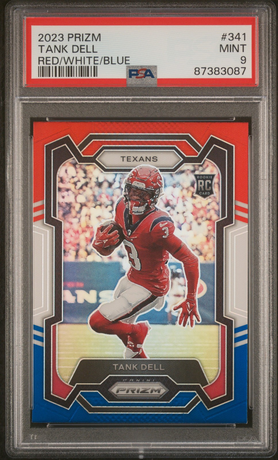 2023 Panini Prizm Tank Dell #341 PSA 9 Red/White/Blue Prizm