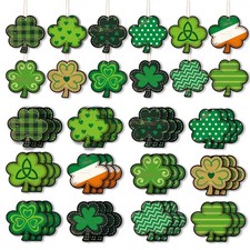 St. Patrick  s Day Decorations, 36Pc Wooden St. Patrick  s Day Ornaments, Shamrock