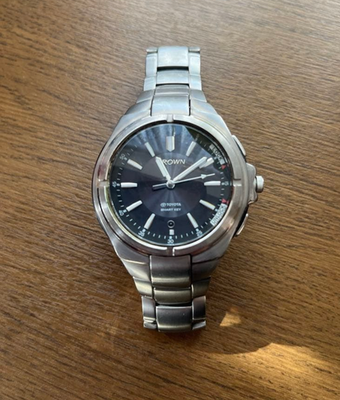 Toyota Crown Smart Key Watch Titanium Solar Black Dial Japan Used Toyota Crown Smart Key Watch Titanium Solar Black Dial Japan Used