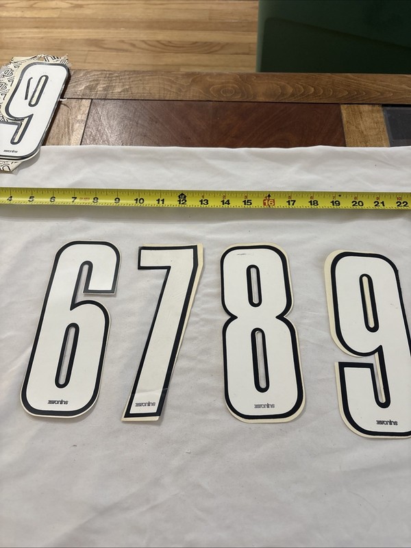 NOS 7” Zeronine Vintage Old School BMX Racing Number Plate Stickers LOT