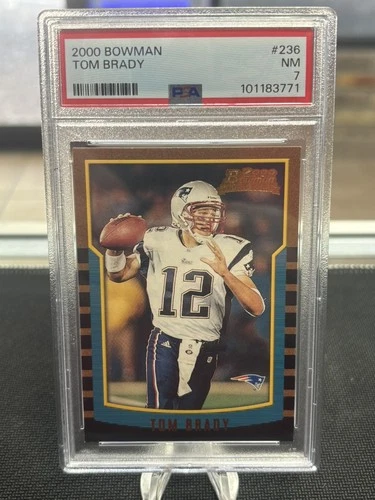 2000 BOWMAN #236 TOM BRADY ROOKIE RC PSA 7
