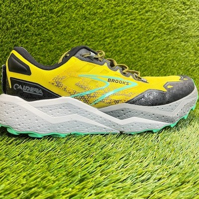 Brooks Caldera 7 Mens Size 13 Yellow Black Athletic Trail Running Shoes Sneakers
