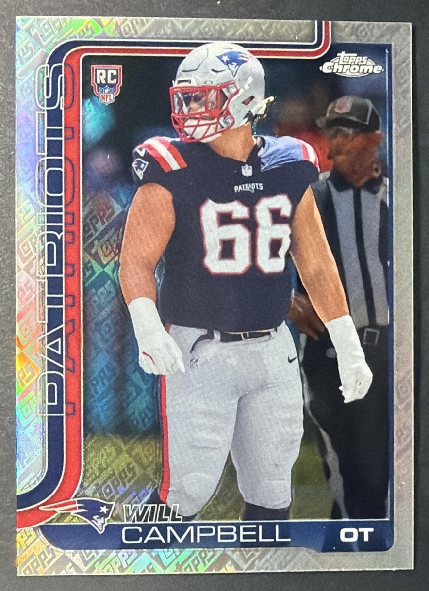 2025 Topps Chrome Will Campbell Rookie Topps Foil Refractor #379 RC Patriots