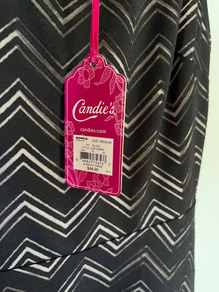 Candie's Lace Burnout Black Skater Dress Size Medium NWT | eBay