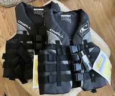 2 O'Neill Superlite USCG Life Vest Small Black White  Smoke New With Tags