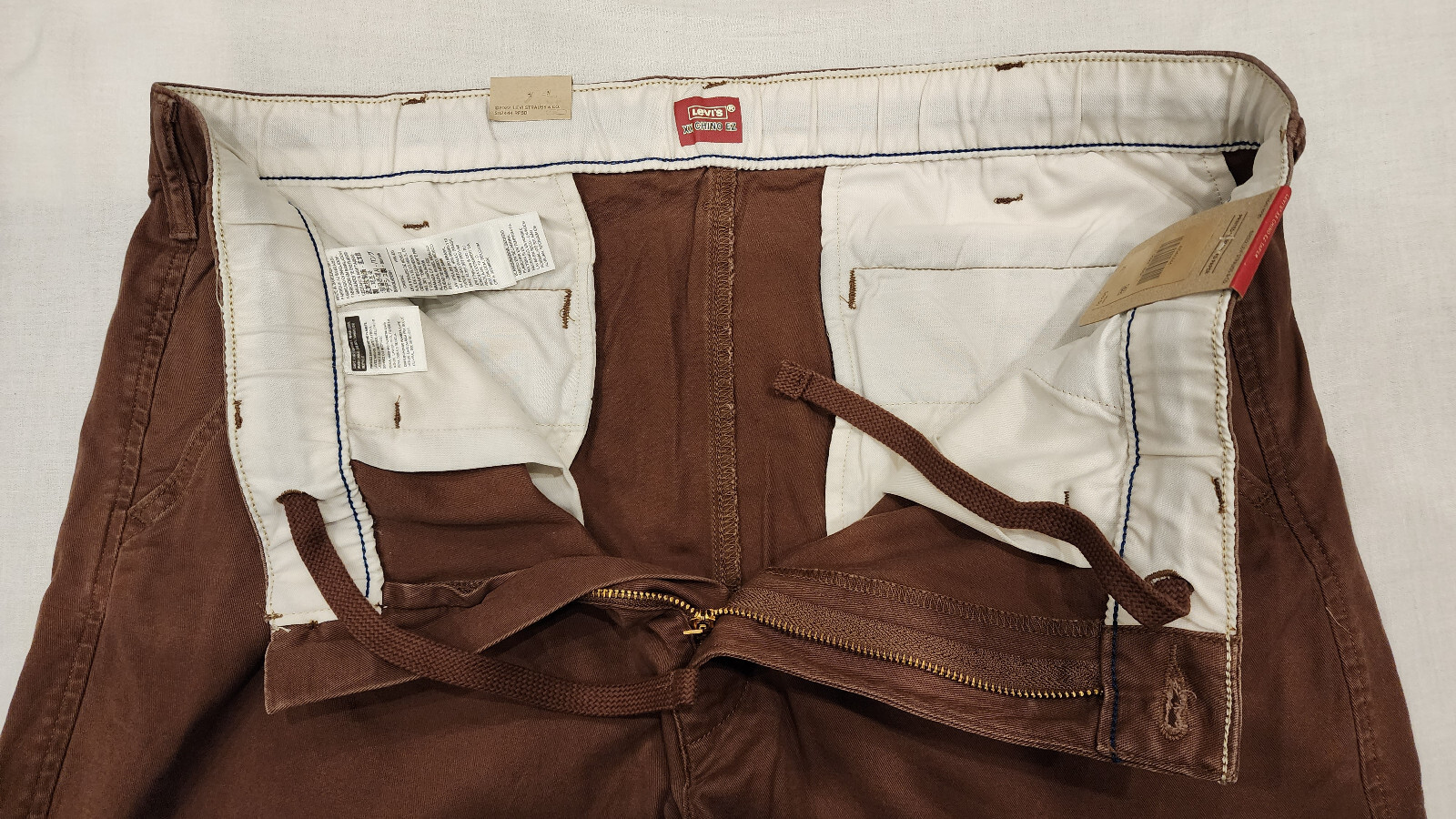 Levis XX Chino EZ Taper Mens Stretch Pants Size L Brown (Fudge 