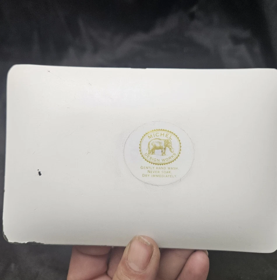 "Jabón floral de cactus rectangular de vidrio rosa 4x5,75"" COMO ESTÁ" Foto 2 de 4