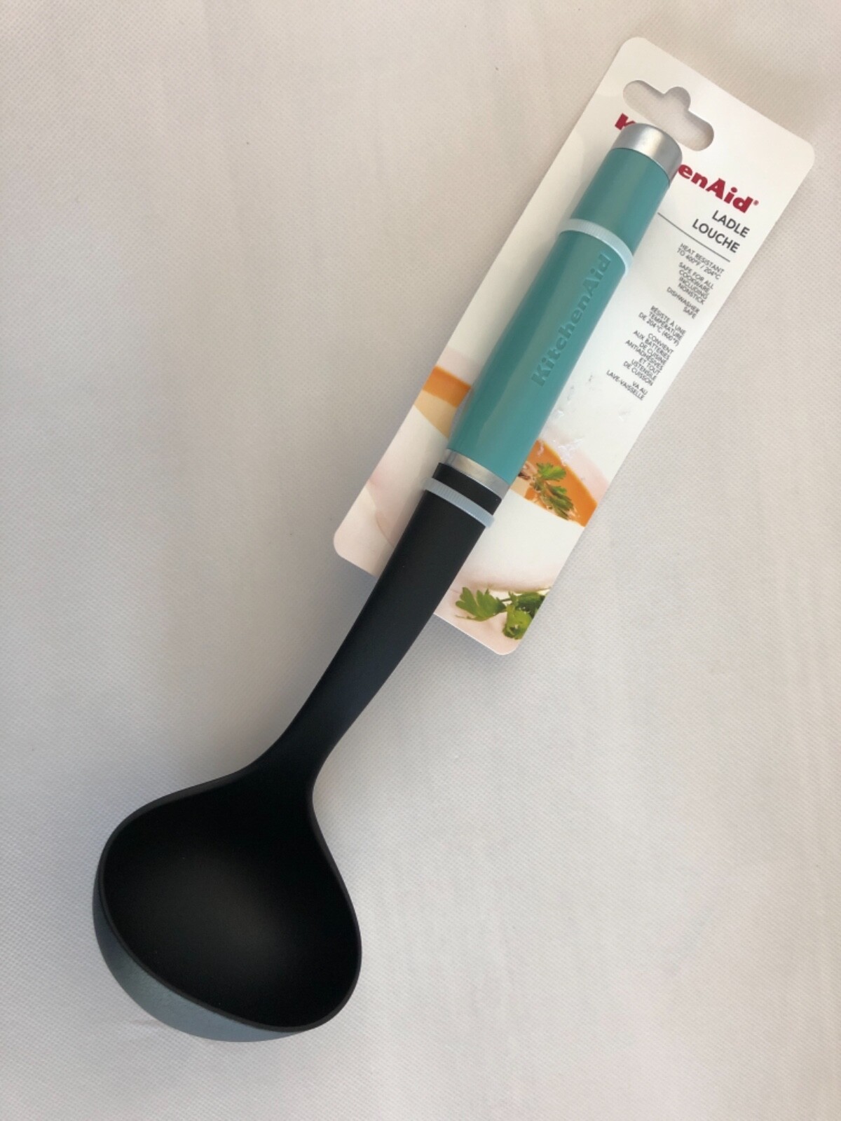 New KitchenAid Aqua Sky (HAQA) Heat Resistant Silicone Ladle for Soups
