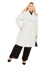 Avenue Women's Plus Size Isla Wrap Waist Tie Coat