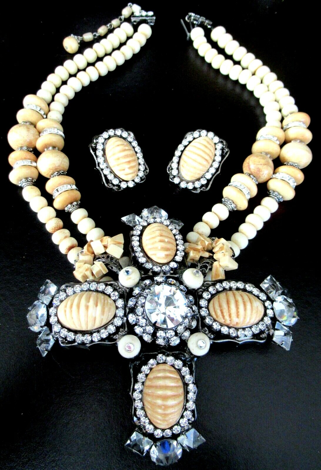 LAWRENCE VRBA Statement Rhinestone Encrusted Vint… - image 1