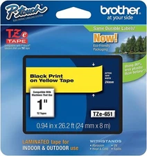 Brother International Label Tape 1" Width X 26.20 Ft Model TZE651