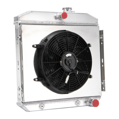 4 Row Radiator+Shroud Fan For 1955 -1957 56 Chevrolet Bel Air Belair Del Ray L6
