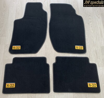 Autoteppich Fußmatten für Lancia Thema 8.32 Stick Logo Velour Kunstleder 1984-94