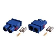 2-Pack Fakra C Dual Male Blue Car GPS Antenna Connector for RG316 RG174 Cable