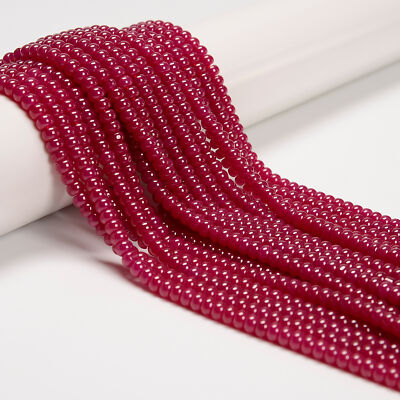 Natural Ruby Smooth Rondelle Beads Size 3x4mm 3x5mm 15.5'' Strand