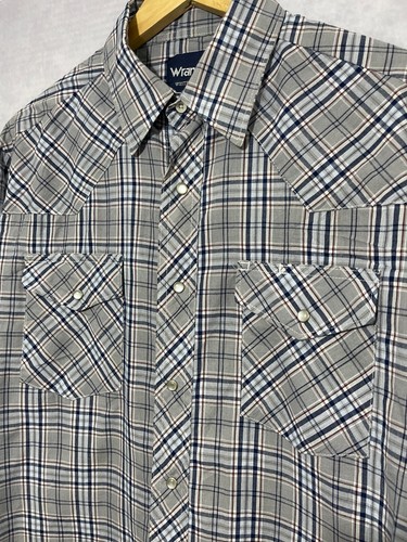 Wrangler Western Shirt Men's Pearl Snap Long Sleeve Size Large #428 - Picture 2 of 7