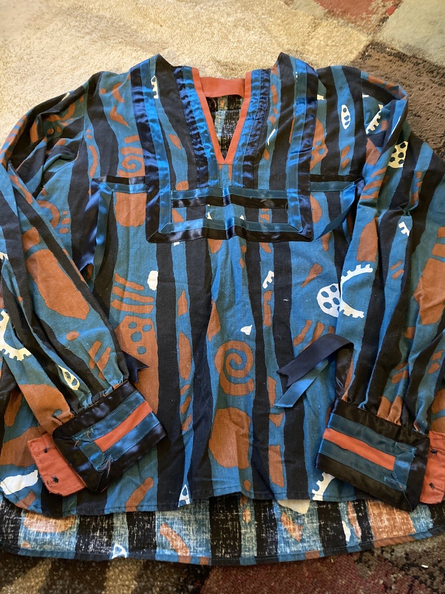 vintage bohemian-style shirt men Size M | eBay