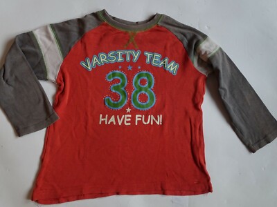 Langarmshirt Pullover Shirt orange ''Have Fun'' Gr.116 #P116-9