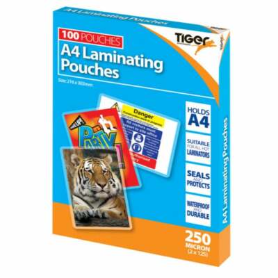 100 Laminierfolien A4 250 Mikron Glanz Kaschiermaschine Laminat Blätter Hüllen