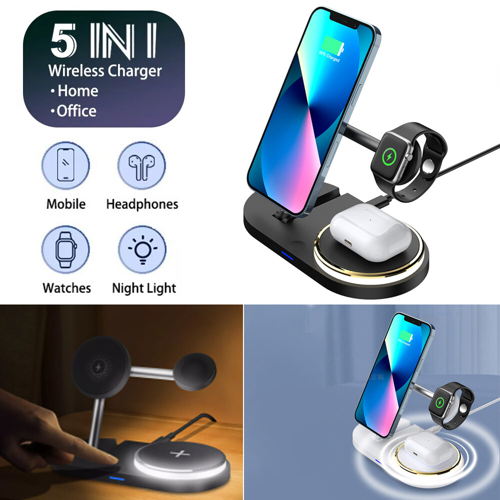Wireless Charger Charging Station 3In1 For Apple Watch Air Pods iPhone 16 15 14-image