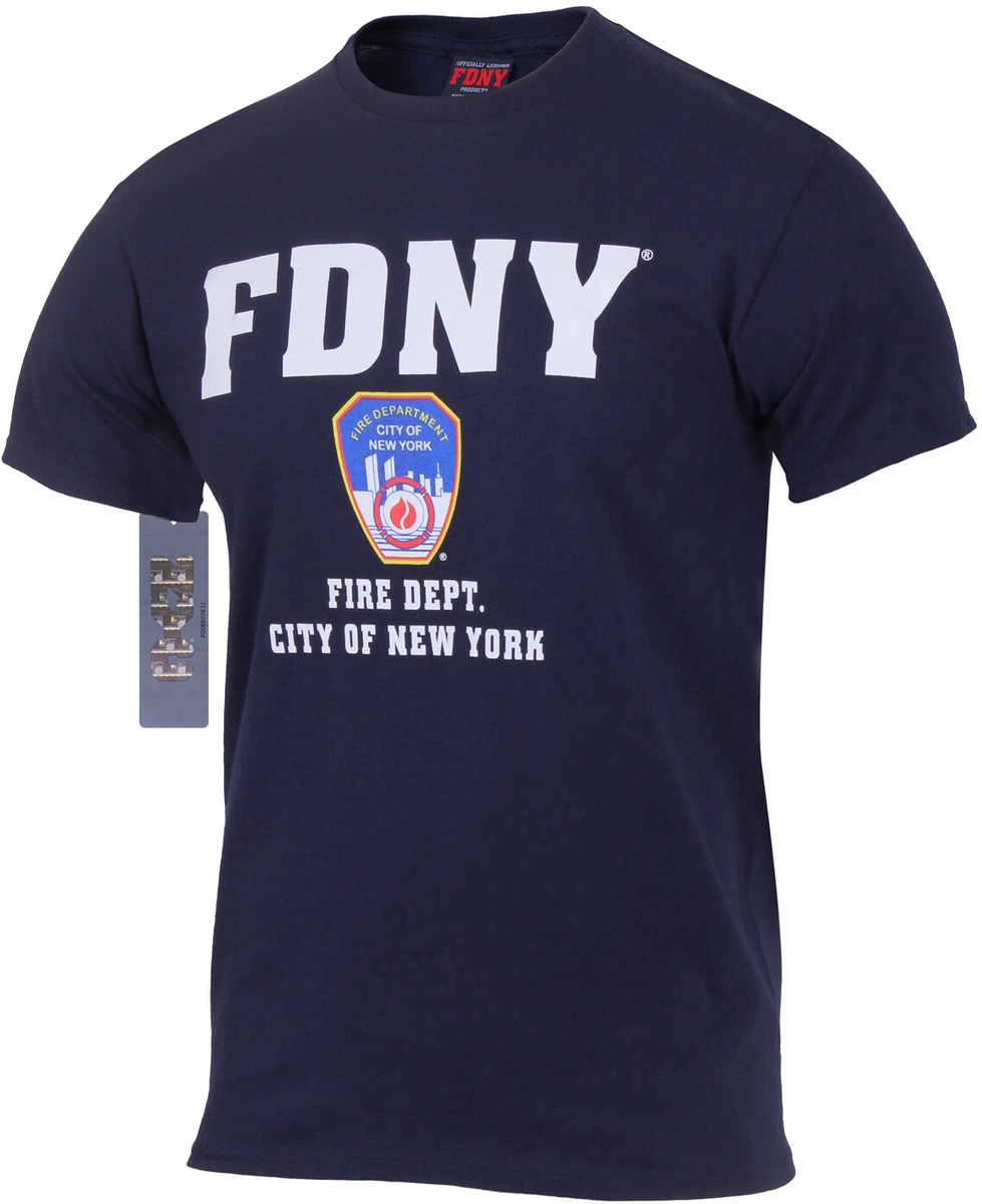 Navy Blue Official FDNY Fire Department City of New York T Shirt