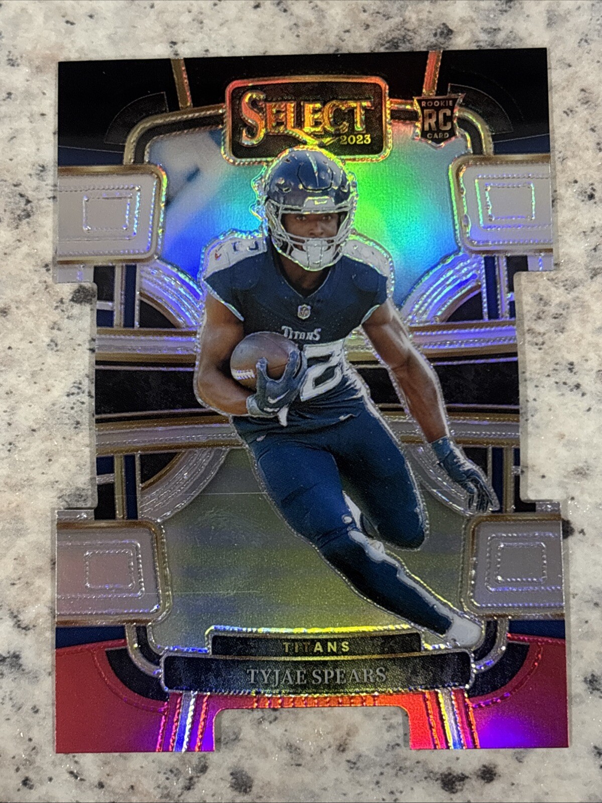 2023 Panini Select - Concourse Red & Black Prizm Die-Cut #97 Tyjae Spears (RC)