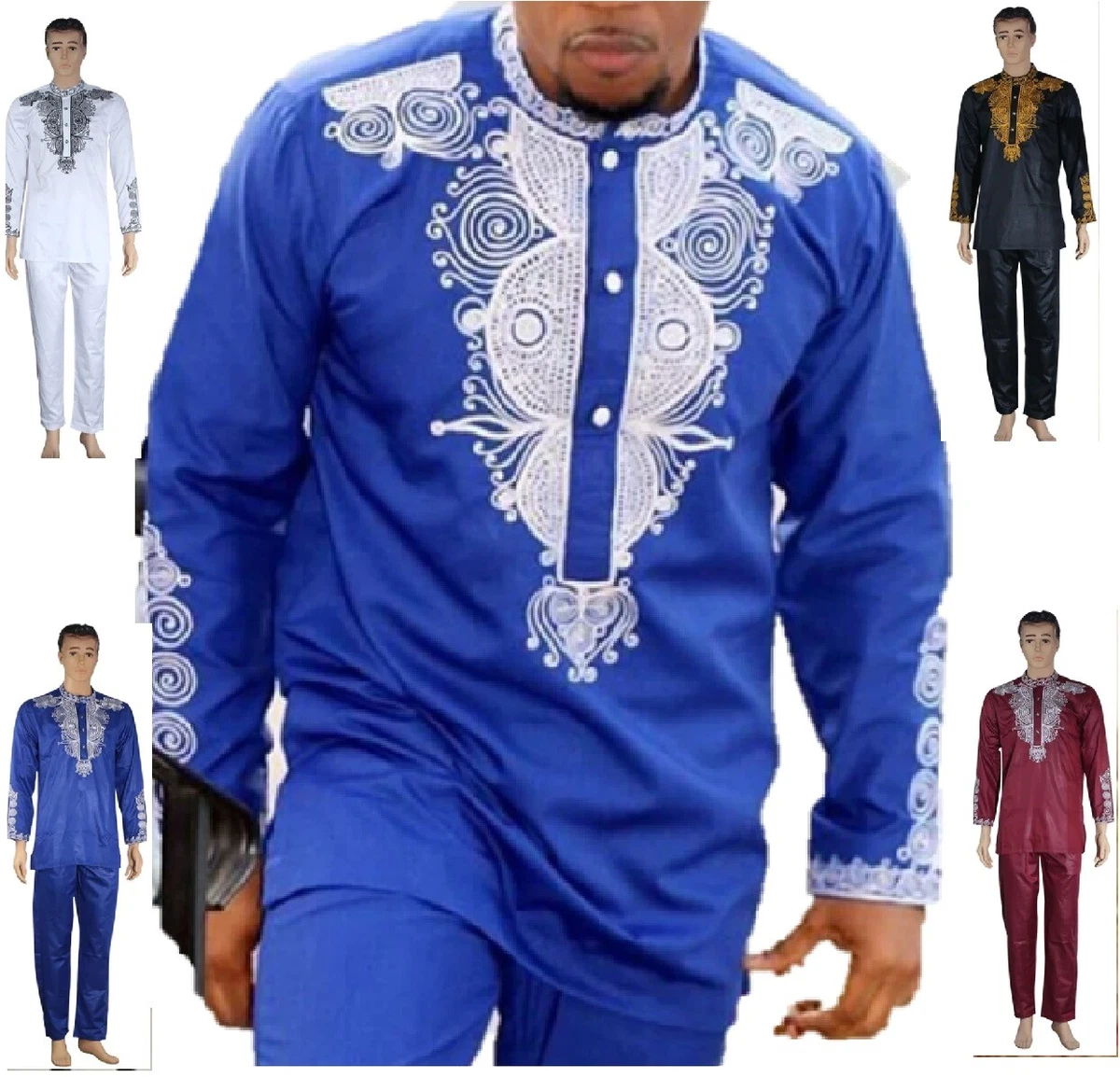 Blue and top white dashiki