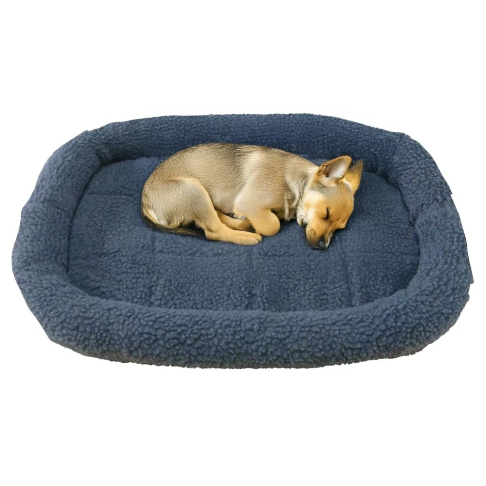 HugglePets Dog Bed Pet Mat Sheepskin Dove Grey Puppy Training Crate Washable Pad - Image 2 of 4